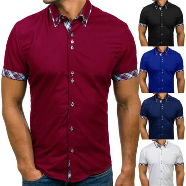 men's casual shirts mens summer short sleeve cotton formal slim fit shirt male turn down collar clothing ein5, White;black
men's casual shirts mens summer short sleeve cotton formal slim fit shirt male turn down collar clothing ein5, White;black