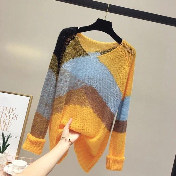 women's sweaters color matching mohair sweater spring autumn v-neck loose chic contrast raglan sleeve thin fashion versatile women, White;black
women's sweaters color matching mohair sweater spring autumn v-neck loose chic contrast raglan sleeve thin fashion versatile women, White;black