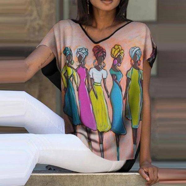 women's blouses & shirts vintage casual blouse womens summer abstract character print loose v-neck short-sleeved female streetwear, White
women's blouses & shirts vintage casual blouse womens summer abstract character print loose v-neck short-sleeved female streetwear, White