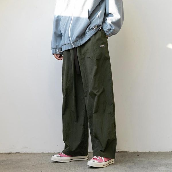 men's pants men army green thin windbreaker fabric loose elastic waist straight casual cargo ankle-length harem trousers, Black
men's pants men army green thin windbreaker fabric loose elastic waist straight casual cargo ankle-length harem trousers, Black