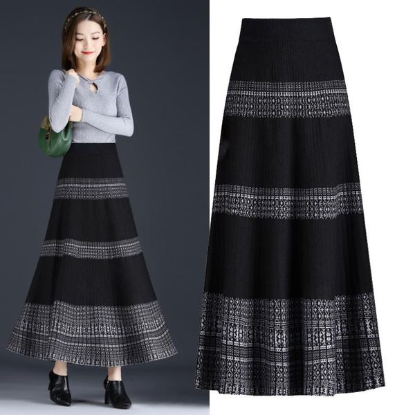 skirts 2021 autumn winter wool color-blocking women high-waisted ethnic style a-line skirt mid-length 53b, Black
skirts 2021 autumn winter wool color-blocking women high-waisted ethnic style a-line skirt mid-length 53b, Black