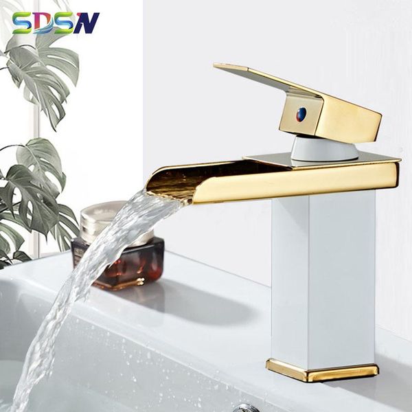 bathroom sink faucets white gold waterfall basin sdsn quality brass square deck mounted cold mixer tap
bathroom sink faucets white gold waterfall basin sdsn quality brass square deck mounted cold mixer tap