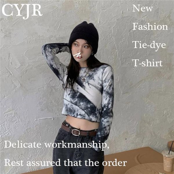 women's t-shirt tie dye print streetwear ruffle crop women autumn rib knitted skinny tshirt kpop fashion tee shirts harajuku clothes, White
women's t-shirt tie dye print streetwear ruffle crop women autumn rib knitted skinny tshirt kpop fashion tee shirts harajuku clothes, White