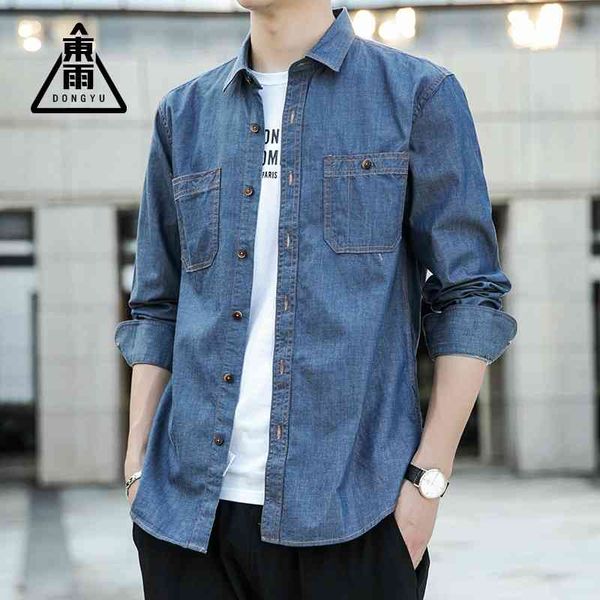 dongyu 2021 spring and summer youth cloth slim casual imitation denim shirt coat fashion menswear top, Black
dongyu 2021 spring and summer youth cloth slim casual imitation denim shirt coat fashion menswear top, Black