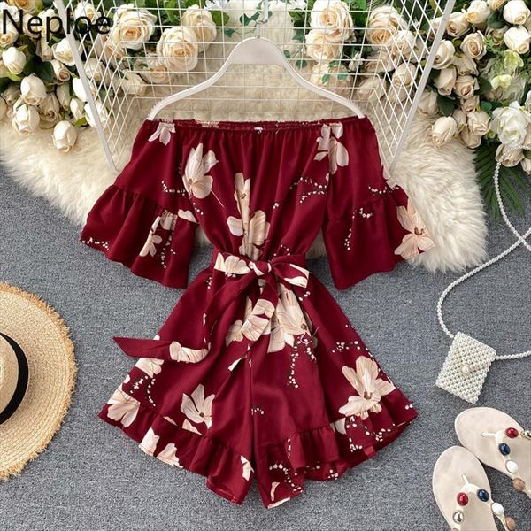 ruffles boho off shoulder women jumpsuit floral print sashes short summer flare sleeve playsuit beach holiday romper, Black;white
ruffles boho off shoulder women jumpsuit floral print sashes short summer flare sleeve playsuit beach holiday romper, Black;white
