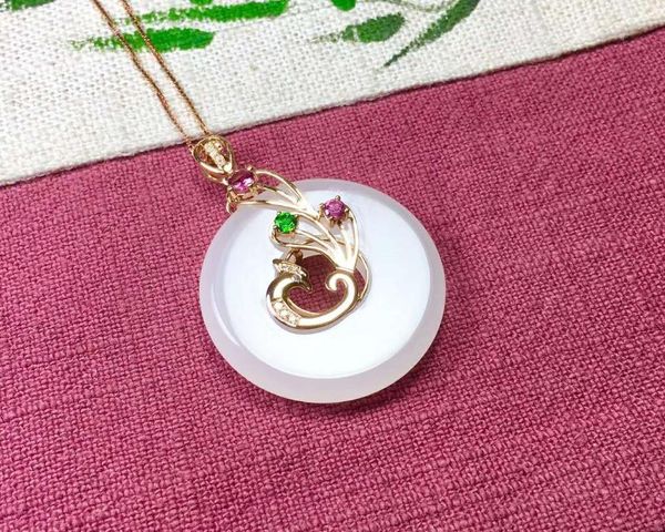 lockets 18k gold and hetian white jade phoenix safety buckle pendantj59#, Silver
lockets 18k gold and hetian white jade phoenix safety buckle pendantj59#, Silver