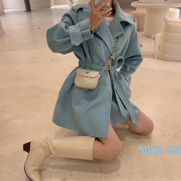 junelove casual fashion women woolen coat vintage winter elegant single breasted with belt blue loose long warm outwears women's wool &, Black
junelove casual fashion women woolen coat vintage winter elegant single breasted with belt blue loose long warm outwears women's wool &, Black