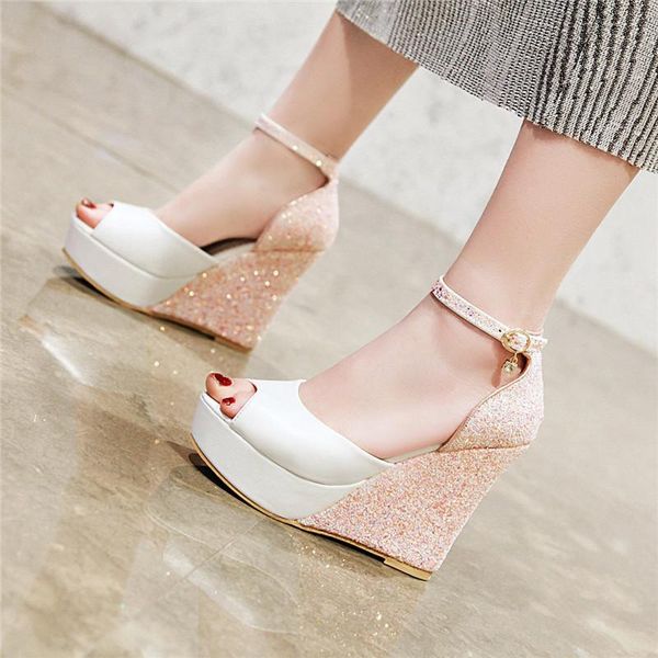 wedge sandals for women high heels platform summer shoes ankle strap peep toe ladies pumps bling wedding pink white black
wedge sandals for women high heels platform summer shoes ankle strap peep toe ladies pumps bling wedding pink white black
