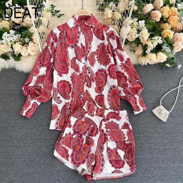 deat women red shorts lantern sleeve turtleneck two piece set fashion temperament spring summer 11d011 210709, White
deat women red shorts lantern sleeve turtleneck two piece set fashion temperament spring summer 11d011 210709, White