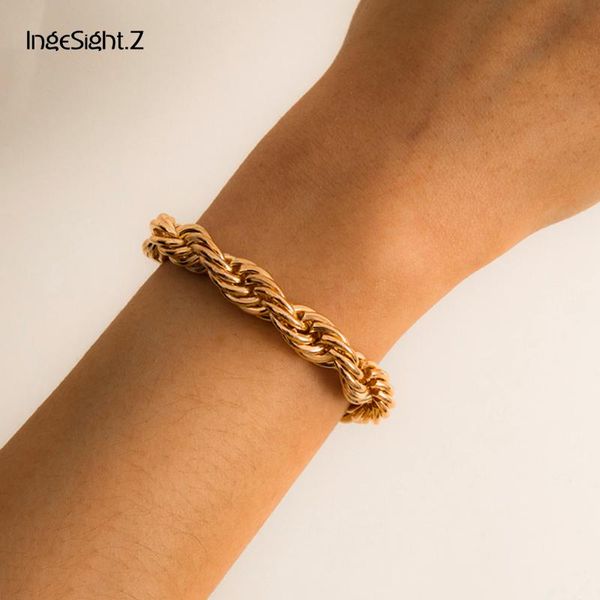 charm bracelets ingesight.z punk twisted metal rope chain bangles gold color wrist couple friendship for women jewelry, Golden;silver
charm bracelets ingesight.z punk twisted metal rope chain bangles gold color wrist couple friendship for women jewelry, Golden;silver