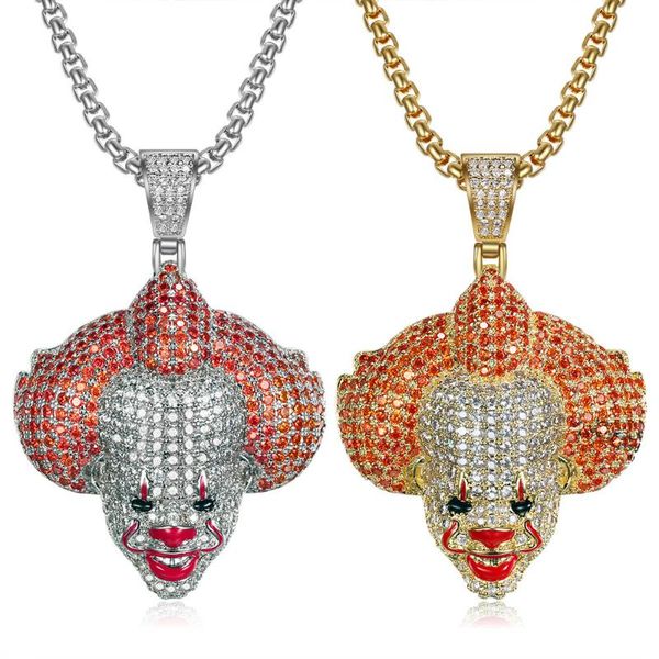 pendant necklaces mens necklace hip hop chain inlaid zircon clown back to soul party prom jewelry, Silver
pendant necklaces mens necklace hip hop chain inlaid zircon clown back to soul party prom jewelry, Silver