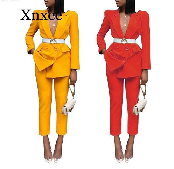 women's suits & blazers 2021 autumn winter women tracksuits notched double button long sleeve blazer straight pants fashion office lady, White;black
women's suits & blazers 2021 autumn winter women tracksuits notched double button long sleeve blazer straight pants fashion office lady, White;black