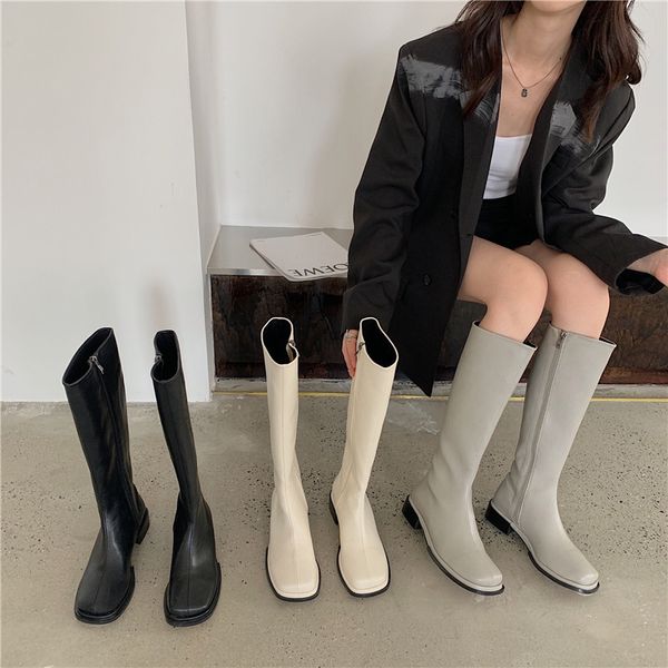 korean thin with a long tube below knee martin women's fashion knight round head boots in the early autumn of 2021, Black
korean thin with a long tube below knee martin women's fashion knight round head boots in the early autumn of 2021, Black