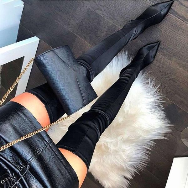 boots 2021 thigh high over the knee elastic stretch women botas mujer heels sock autumn winter, Black
boots 2021 thigh high over the knee elastic stretch women botas mujer heels sock autumn winter, Black