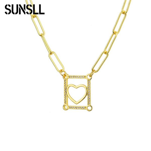 pendant necklaces sunsll gold colopaper clip chain love heart square zircon for women girls simple fashion delicate jewelry party gifts, Silver
pendant necklaces sunsll gold colopaper clip chain love heart square zircon for women girls simple fashion delicate jewelry party gifts, Silver