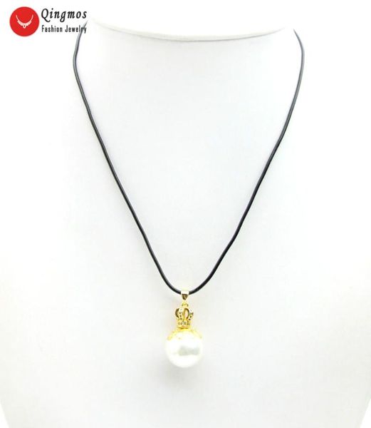 pendant necklaces qingmos 16mm white sea shell pearl necklace for women with crown connector & black leather rope jewelry nec6522, Silver
pendant necklaces qingmos 16mm white sea shell pearl necklace for women with crown connector & black leather rope jewelry nec6522, Silver