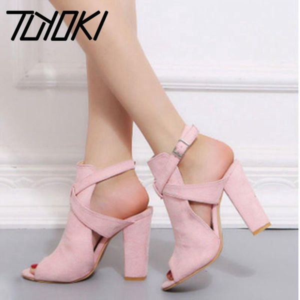 dress shoes tuyoki women sandals peep toe thick high heel buckle strap slingback suede leather gladiator footwear size 34-43, Black
dress shoes tuyoki women sandals peep toe thick high heel buckle strap slingback suede leather gladiator footwear size 34-43, Black