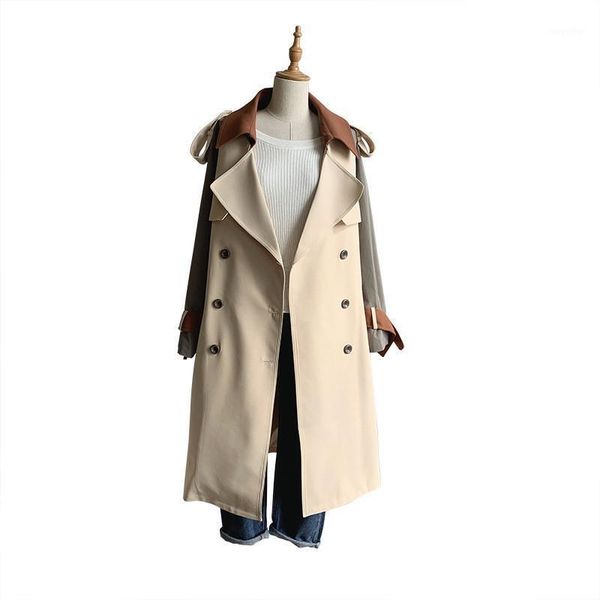 women's trench coats 2021 women pure color simple casual all-match loose tie waist windbreaker winter clothing a117, Tan;black
women's trench coats 2021 women pure color simple casual all-match loose tie waist windbreaker winter clothing a117, Tan;black