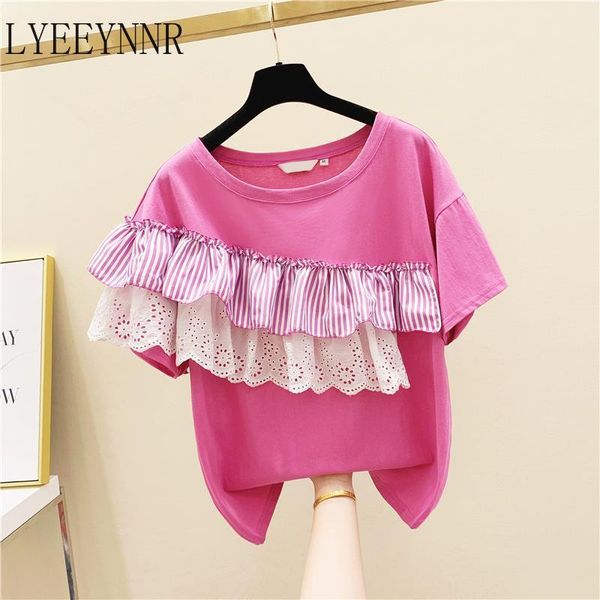 women's t-shirt lyeeynnr lace striped splice t shirts women cotton short-sleeved fashion ladies 2021 summer korean-style female, White
women's t-shirt lyeeynnr lace striped splice t shirts women cotton short-sleeved fashion ladies 2021 summer korean-style female, White