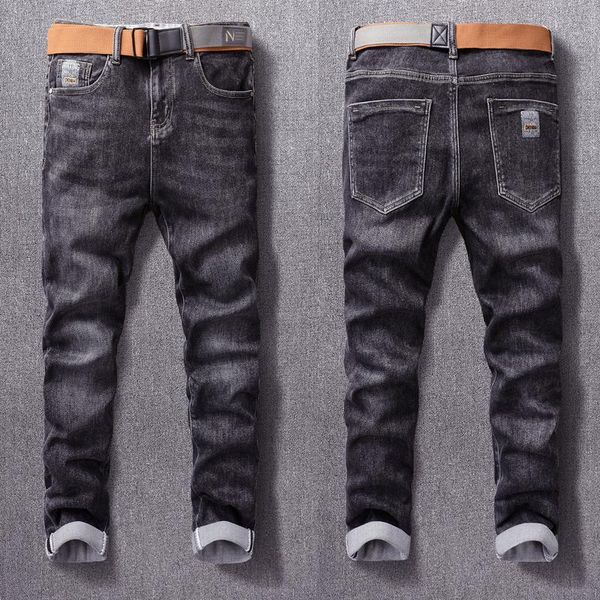 men's jeans european vintage fashion men retro black gray elastic designer slim korean style casual denim pants, Blue
men's jeans european vintage fashion men retro black gray elastic designer slim korean style casual denim pants, Blue