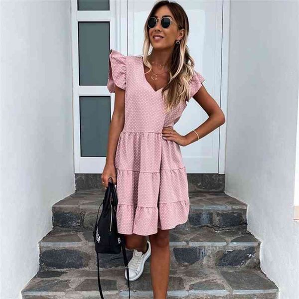 women summer sundress casual ruffles sleeves v-neck dot boho party vestidos elegant mini dresses fashion vestidos 210518, Black;gray
women summer sundress casual ruffles sleeves v-neck dot boho party vestidos elegant mini dresses fashion vestidos 210518, Black;gray