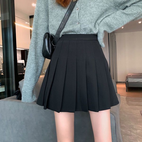 women pleated skirt half length a-line skirt show thin casual office work clothes, Black
women pleated skirt half length a-line skirt show thin casual office work clothes, Black