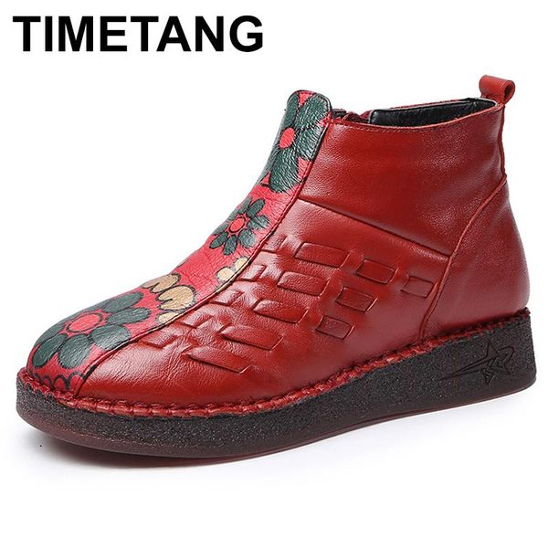 boots timetang genuine leather winter women short plush ethnic retro flats woman ankle elegant flower print booties, Black
boots timetang genuine leather winter women short plush ethnic retro flats woman ankle elegant flower print booties, Black