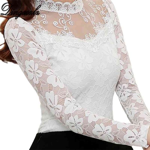 women hollow out chiffon lace blouse long sleeve stand collar floral shirt casual clothing blusas 210517, White
women hollow out chiffon lace blouse long sleeve stand collar floral shirt casual clothing blusas 210517, White