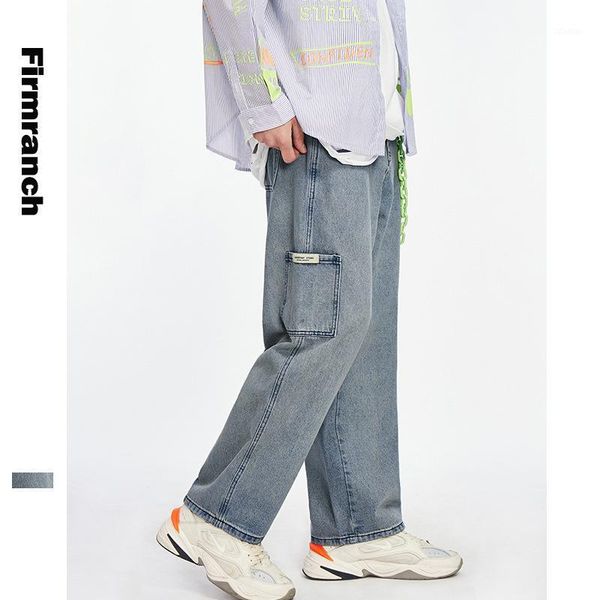 men's jeans firmranch 2021 spring/autumn men loose japanese cargo young hiphop side pocket straight pants boys trousers, Blue
men's jeans firmranch 2021 spring/autumn men loose japanese cargo young hiphop side pocket straight pants boys trousers, Blue