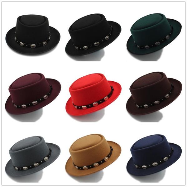 wide brim hats women men pork pie hat dad wool flat fedora for lady gentleman gambler boater trilby size 58cm, Blue;gray
wide brim hats women men pork pie hat dad wool flat fedora for lady gentleman gambler boater trilby size 58cm, Blue;gray