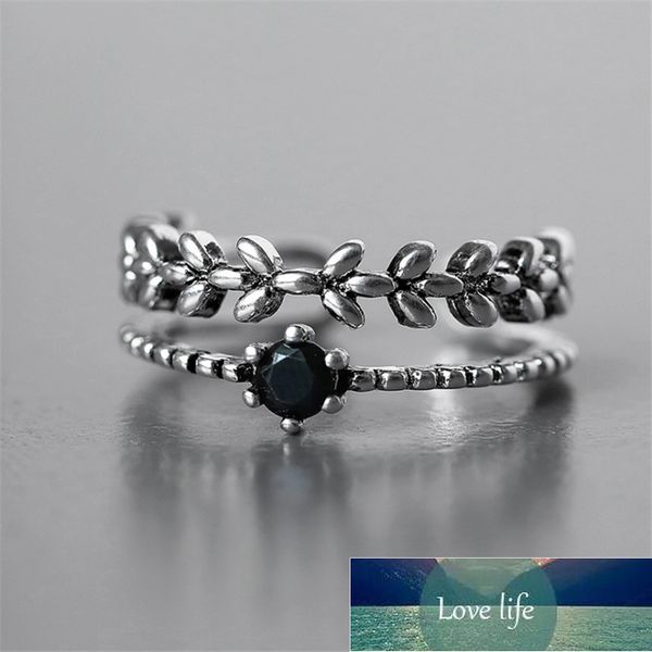 black crystal branch leaves plant luxury ring tibetan sliver vintage bridal set party adjustable rings women ladies jz716, Silver
black crystal branch leaves plant luxury ring tibetan sliver vintage bridal set party adjustable rings women ladies jz716, Silver