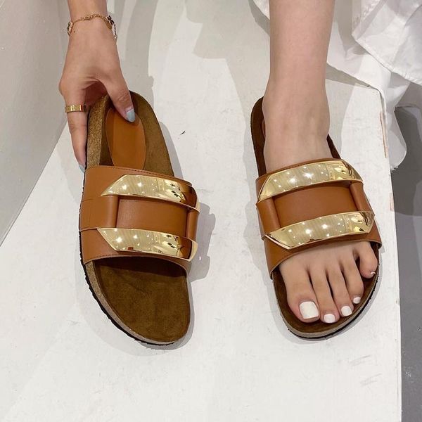 slippers summer fashion all-match metal decoration large size women's shoes comfortable flat beach, Black
slippers summer fashion all-match metal decoration large size women's shoes comfortable flat beach, Black