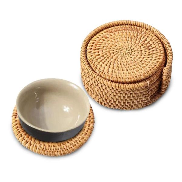 mats & pads 6pcs/set handmade rattan tea insulation pad round dining table mat plus storage basket set for living room
mats & pads 6pcs/set handmade rattan tea insulation pad round dining table mat plus storage basket set for living room