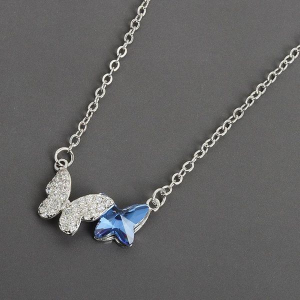 pendant necklaces crystal blue butterfly necklace for women insect choker cute chain neck decoration jewelry colar feminino m4, Silver
pendant necklaces crystal blue butterfly necklace for women insect choker cute chain neck decoration jewelry colar feminino m4, Silver