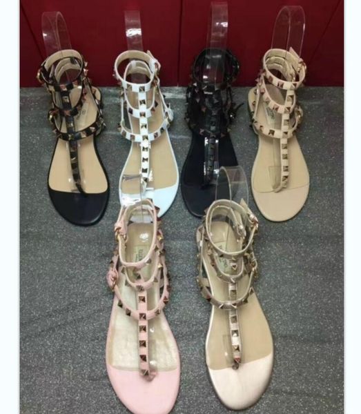 with box zapatos mujer color rivets spiked gladiator flat women sandals stones studded flip sandal big size designer women's shoes summ, Black
with box zapatos mujer color rivets spiked gladiator flat women sandals stones studded flip sandal big size designer women's shoes summ, Black