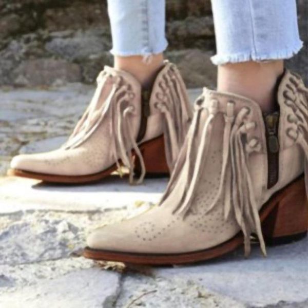 women shoes pattern solid color fringe zipper women's boots outdoor casual walking flock soft ankle female short, Black
women shoes pattern solid color fringe zipper women's boots outdoor casual walking flock soft ankle female short, Black