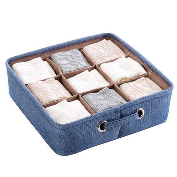 storage drawers 9 grid basket thicken cotton and linen household organizer underwear sock sundries box with handle
storage drawers 9 grid basket thicken cotton and linen household organizer underwear sock sundries box with handle