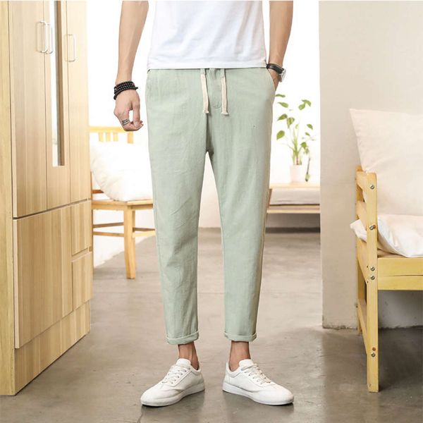 summer men's cotton and hemp casual pants korean pure youth slim straight capris, White;black
summer men's cotton and hemp casual pants korean pure youth slim straight capris, White;black