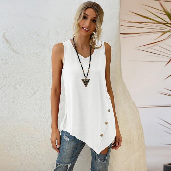 women's t-shirt casual sleeveless button irregular t shirt summer 2021 women cotton long tee fashion female black white loose plus siz
women's t-shirt casual sleeveless button irregular t shirt summer 2021 women cotton long tee fashion female black white loose plus siz