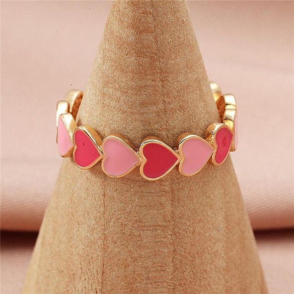 wedding rings pink enamel love heart for women creative gold metal adjustable open couple engagement ring jewelry gift, Slivery;golden
wedding rings pink enamel love heart for women creative gold metal adjustable open couple engagement ring jewelry gift, Slivery;golden