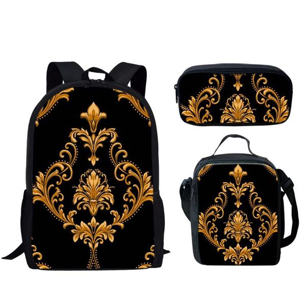 backpack golden flowers pattern women's travel school bags set for teenage girls boys customized pencil case 3d print lunch bag
backpack golden flowers pattern women's travel school bags set for teenage girls boys customized pencil case 3d print lunch bag
