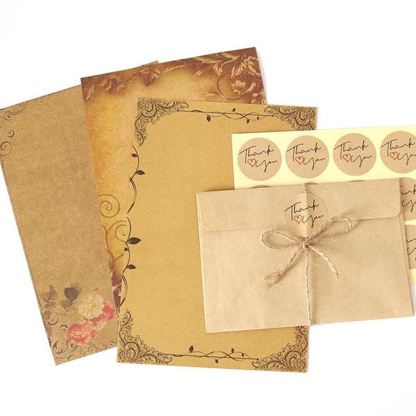 greeting cards retro brown kraft paper writing diy creative flower party invitation envelope with sticker string letter pad
greeting cards retro brown kraft paper writing diy creative flower party invitation envelope with sticker string letter pad