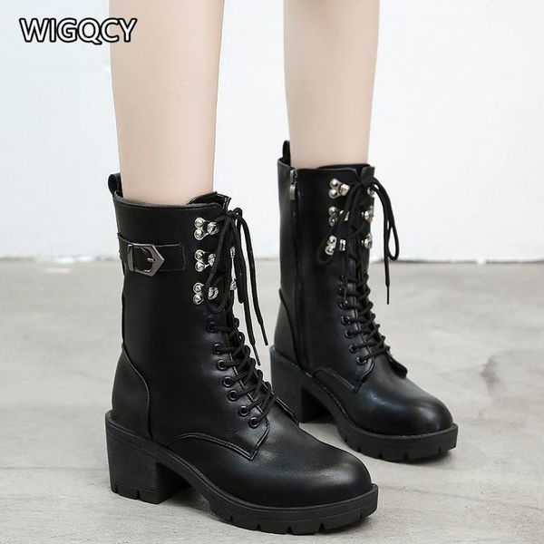 boots 2021 winter women's fashion lace-up mid-tube warm velvet round toe high-heeled platform mid-calf1, Black
boots 2021 winter women's fashion lace-up mid-tube warm velvet round toe high-heeled platform mid-calf1, Black