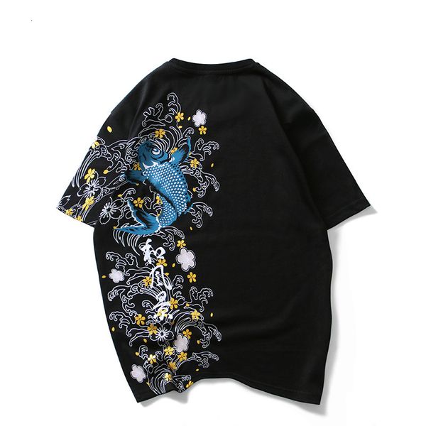 t shirts arrival summer carp embroidery personality loose big short sleeve print o-neck cotton casual shirt sale, White;black
t shirts arrival summer carp embroidery personality loose big short sleeve print o-neck cotton casual shirt sale, White;black