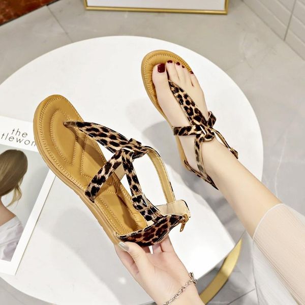 women walking shoes leopard zipper sandals fashion style summer flat beach roman mujer size 35-43, Black
women walking shoes leopard zipper sandals fashion style summer flat beach roman mujer size 35-43, Black