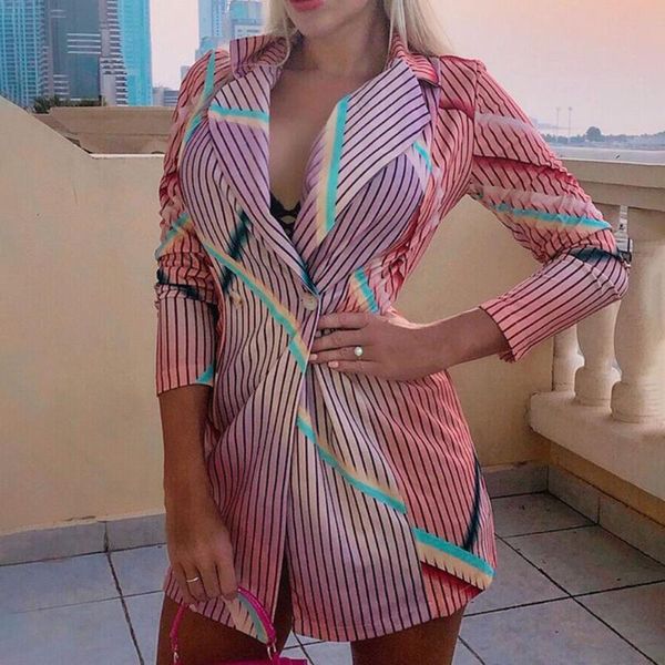 casual dresses summer fashion women blazer dress v-neck long sleeve striped print colorful plus size elegant mini shirt office, Black;gray
casual dresses summer fashion women blazer dress v-neck long sleeve striped print colorful plus size elegant mini shirt office, Black;gray