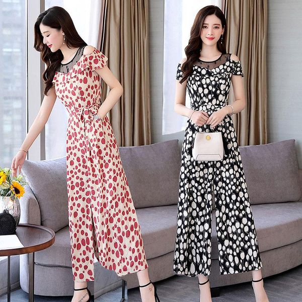 women's jumpsuits & rompers lace for women fashion short sleeve one piece female printing nine points long wide leg pant, Black;white
women's jumpsuits & rompers lace for women fashion short sleeve one piece female printing nine points long wide leg pant, Black;white