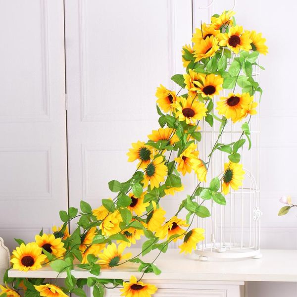 decorative flowers & wreaths 225cm fake silk sunflower ivy vine artificial with green leaves hanging garland diy garden fences party wedding
decorative flowers & wreaths 225cm fake silk sunflower ivy vine artificial with green leaves hanging garland diy garden fences party wedding