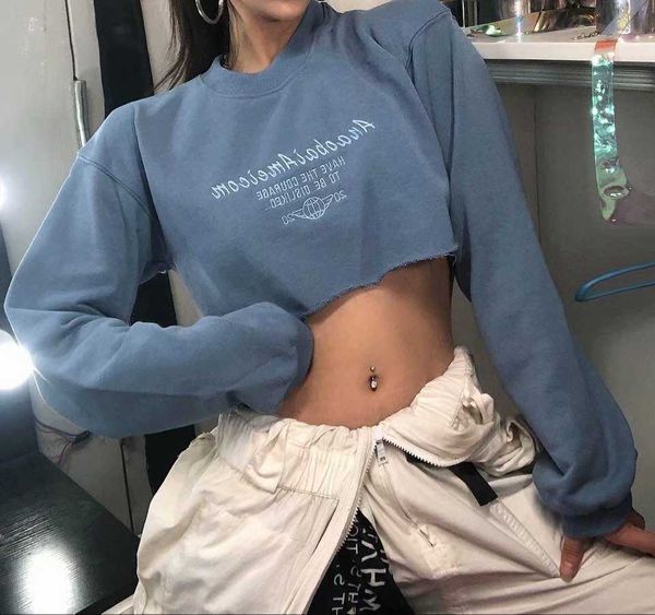 fashion hoodies letter embroidery loose korean pullover sweater round ne slim hem ultra short women's open navel sports trend, Black
fashion hoodies letter embroidery loose korean pullover sweater round ne slim hem ultra short women's open navel sports trend, Black