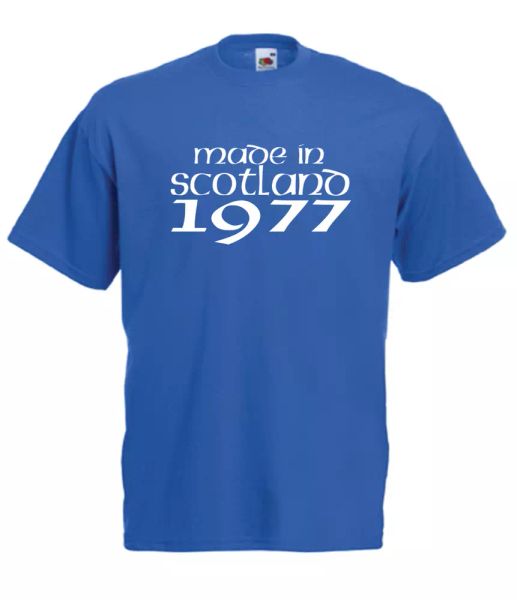 made in scotland 1977 xmas gift idea mens women t shirts multi-color s-2xl, White;black